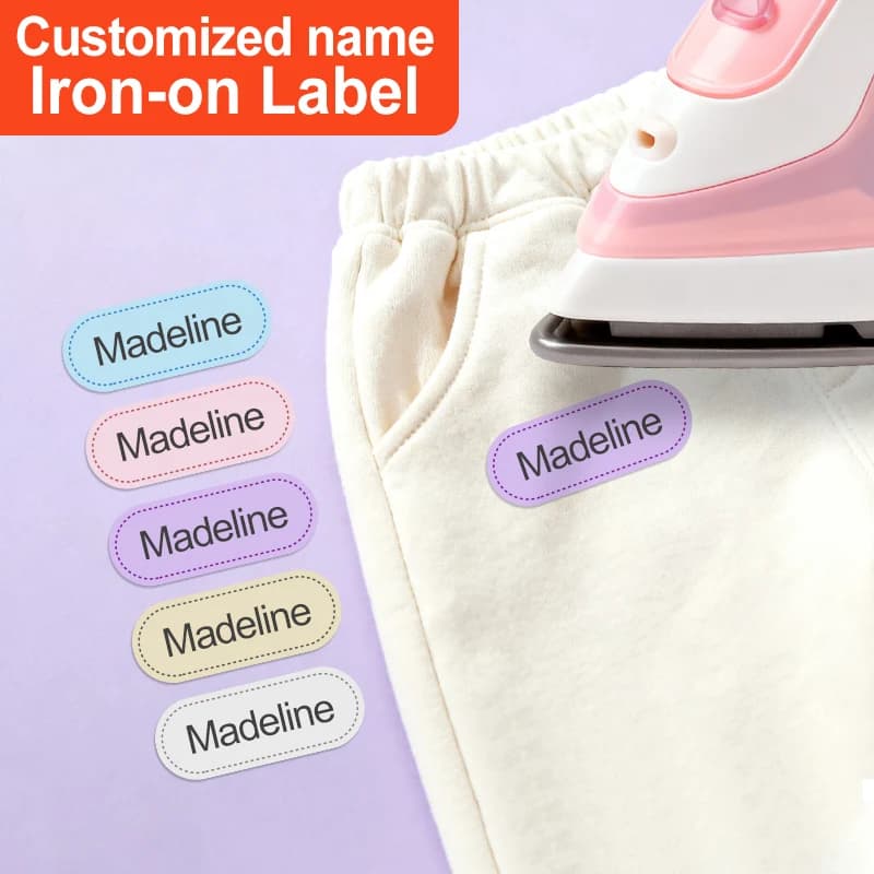 Etichette da cucito personalizzate per vestiti, uniformi scolastiche e abbigliamento, cosibili e stirabili, per giacche, cappelli, zaini, jeans