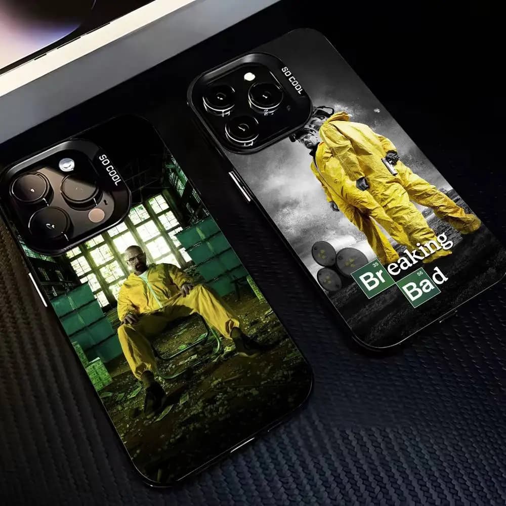 Custodia per telefono B-Breaking Bad H-Heisenberg-es per iPhone 17,16,15,14,13,12,11 Plus,Pro Max,XS, cover interna placcata in argento colorato
