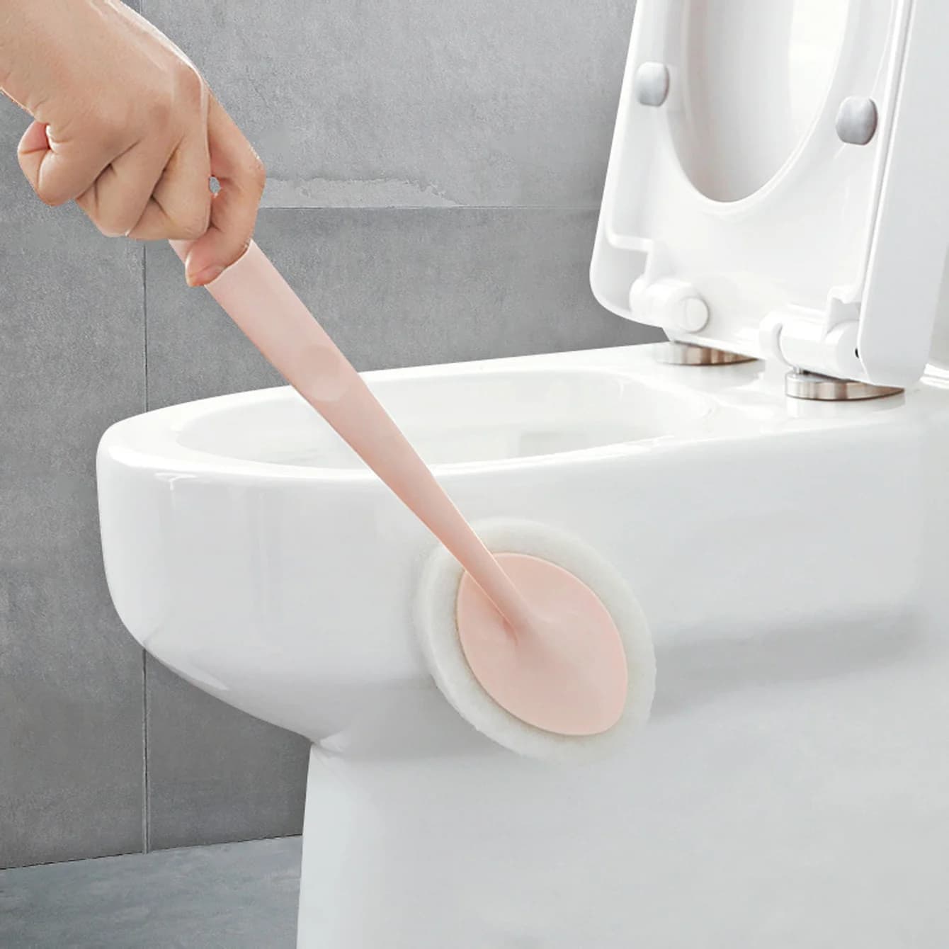 1 Multi-Functional Sponge Cleaning Brush with Long Handle, Replaceable Brush Head, Does Not Dirty Your Hands, Suitable for Cleaning Floors in Bathrooms, Toilet Cleaning Brush, Suitable for Use in Kitchens and Bathrooms