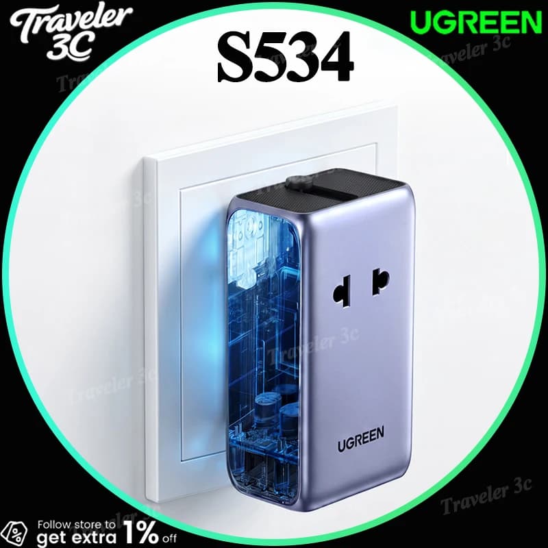 UGREEN 45W Universal Travel Adapter Worldwide Compatible With Us Uk De Eu Au Standards For International Oversea Travel Gift