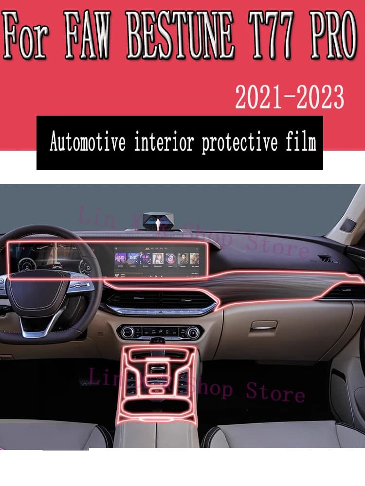 For FAW BESTUNE T77 PRO (2023 2024) Change Panel Navigation Screen Automotive TPU Protective Film Cover Anti-Graffio
