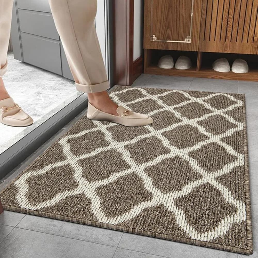 Door Mats 20"x32" Indoor Washable Front Door Mat Non Slip Water Absorbent Entryway Rug Doormat Entrance Entry Rug Floor Mat for Home Garage Kitchen, Brown