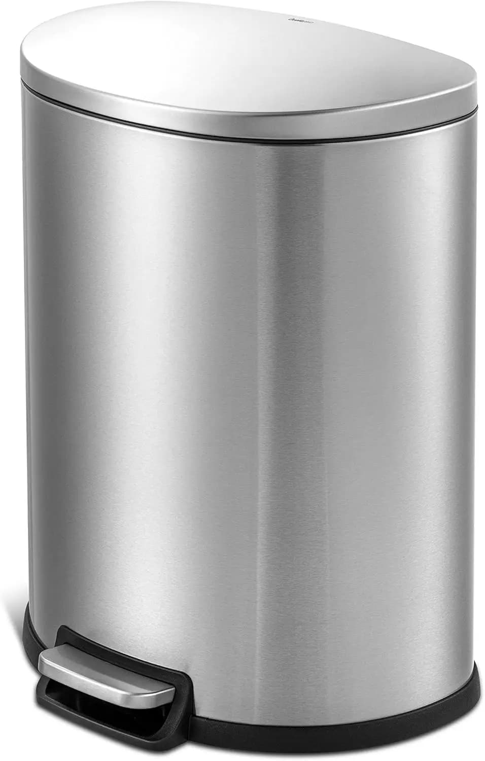 Cestino per Rifiuti Commerciale/Cucina HD da 50L/13Gal con Apertura a Pedale, Coperchio a Chiusura Morbida Resistente alle Impronte, 13Gal, Forma a D