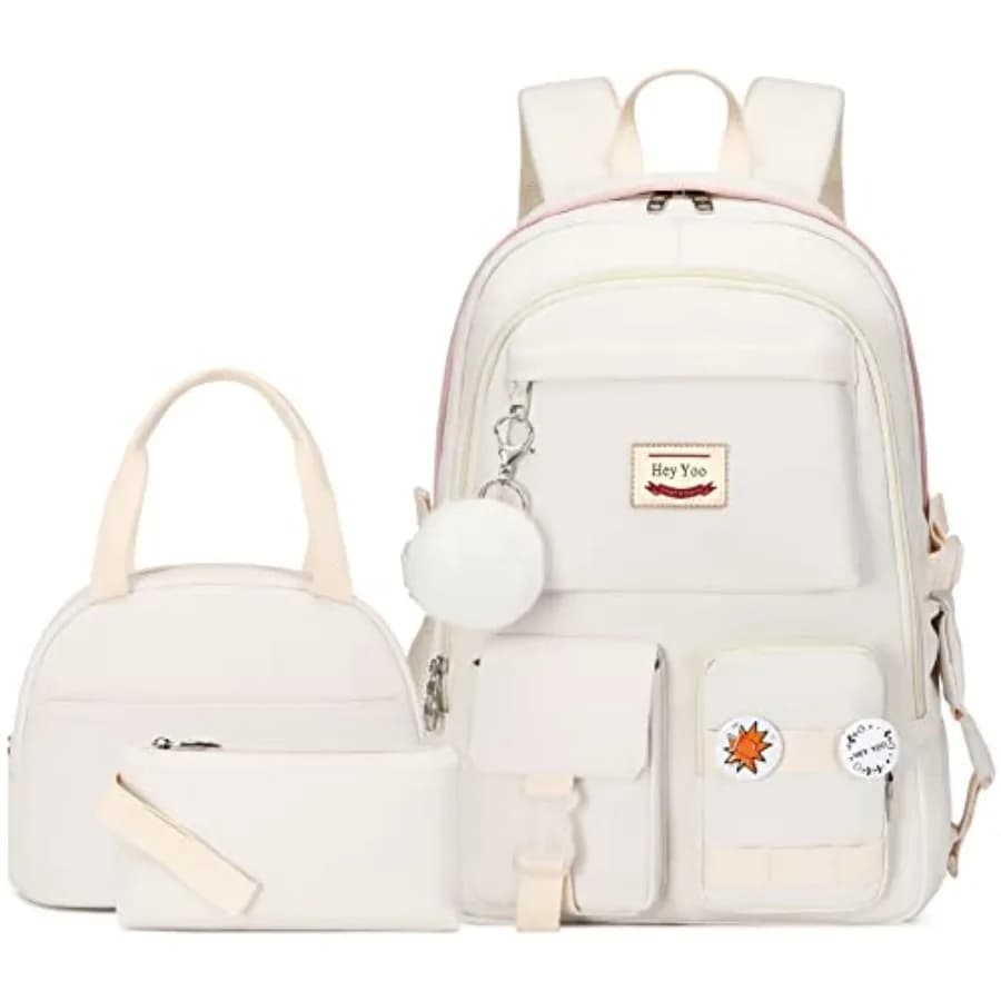 Zaino scolastico per ragazze con borsa termica, set zaino per adolescenti, carino zaino scolastico per ragazze adolescenti