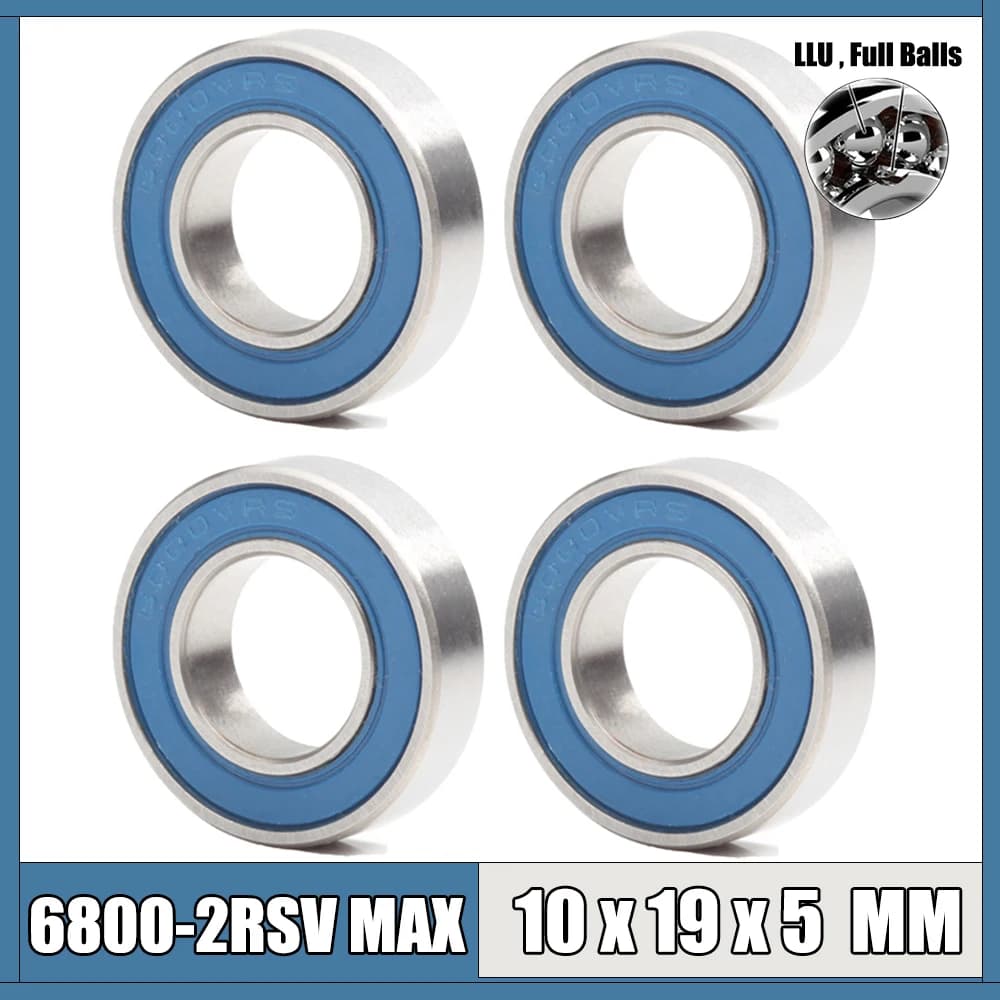 6800RS MAX C2 Bearing 10*19*5mm 4PCS Complete Bicycle Pin Ball Repair Parts 6800 2RS RSV Ball Bearings 6800-2RS 6800RS