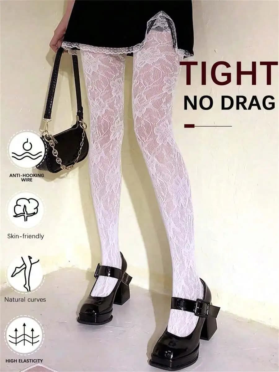 Collant a rete floreali da donna con pizzo, calze a rete colorate e fantasia, collant sexy e graziosi, leggings estivi per feste