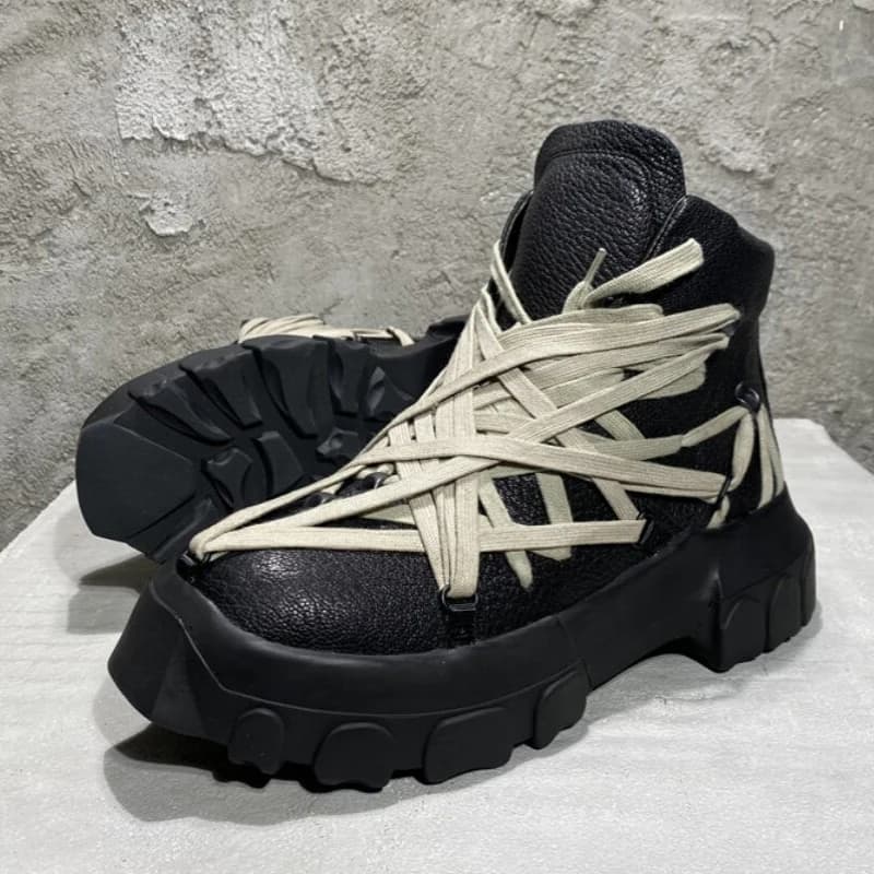 men's casual punk stage natural leather boots black designer shoes cowboy platform boot youth street handsome ankle botas hombre
