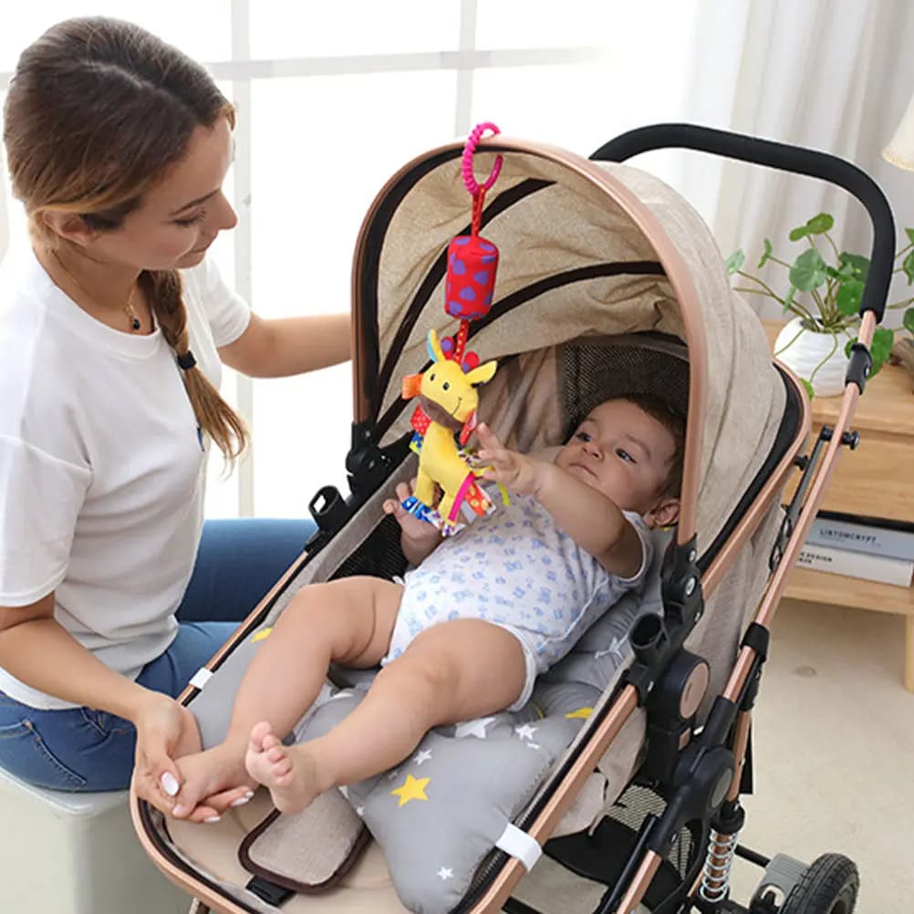 Set di 3 Sonagli a Forma di Animali per Passeggino, Ornamenti Sensoriali Educativi per Culla, Decorazioni per Cameretta