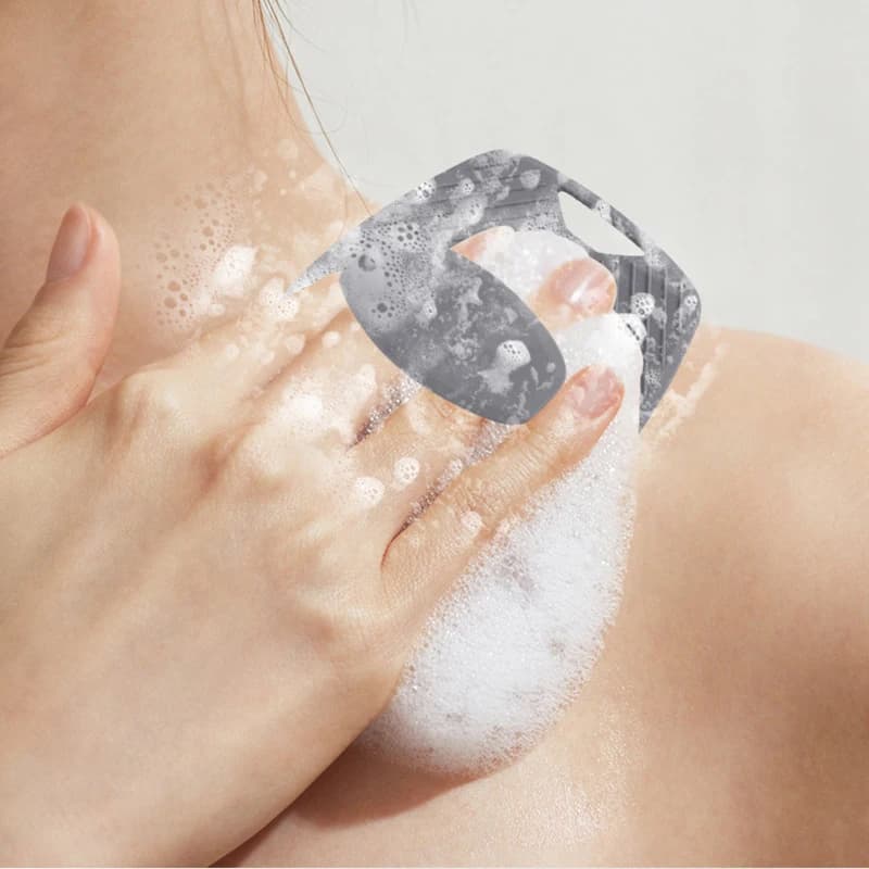 Spazzola Esfoliante per il Corpo con Foro per Appendere, Spazzola in Silicone per Pulizia della Schiena