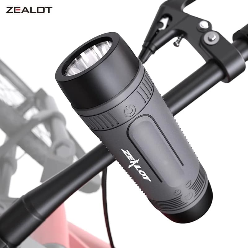 ZEALOT-S1 Altoparlante Bluetooth portatile Altoparlante per bicicletta wireless Boombox impermeabile esterno Supporto TF Card, AUX, Torcia elettrica