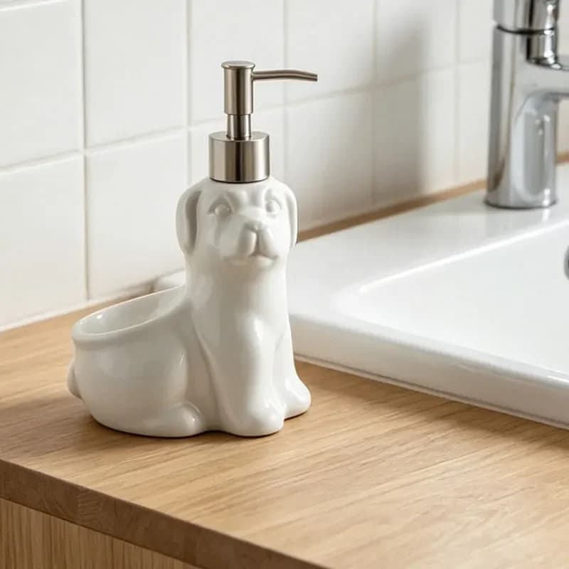 500ml soap dispenser Cartoon Dog Ceramic Hand Wash, Shower Gel, Shampoo Dispensing Bottle Hotel Homestay Pressing Bottle