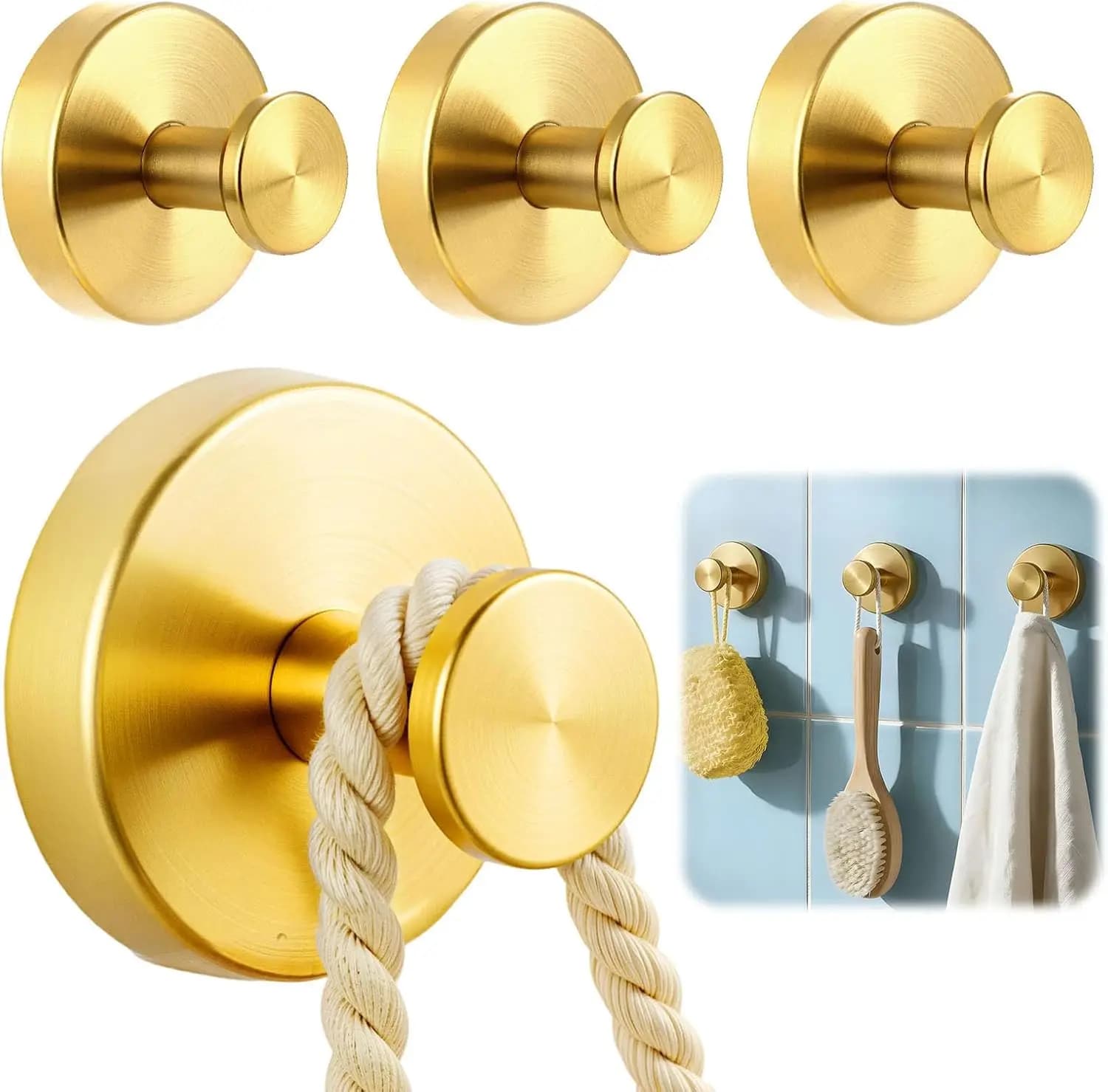 Ganci a ventosa per doccia, appendiabiti resistenti senza foratura per porta d'ingresso, porta asciugamani e cappotti per bagno e cucina