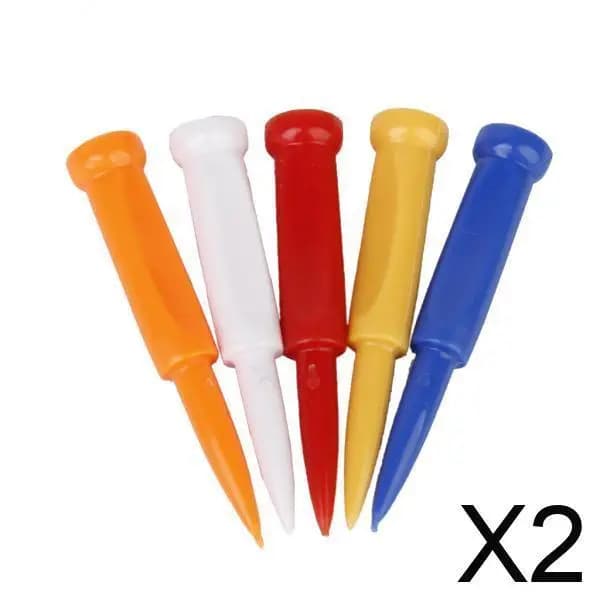 2xNovelty 35 pezzi 70 mm 2 fasi in plastica di colore misto Tee da golf Strumento di aiuto per il golfista