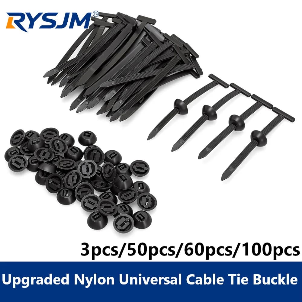 30/50/100pcs Nylon Universal Cable Tie Buckle Car Fastener Clips Kit Pin Retainer Trim Bumper Rivet Door Trim Panel Clips Repair