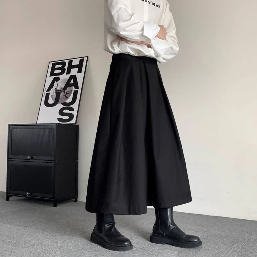 Y2k Couple Plain Dark Youth Trend Skirt Pants Autumn Genderless Streetwear Fashion Gothic Casual Samurai Pants Unisex 2026 New