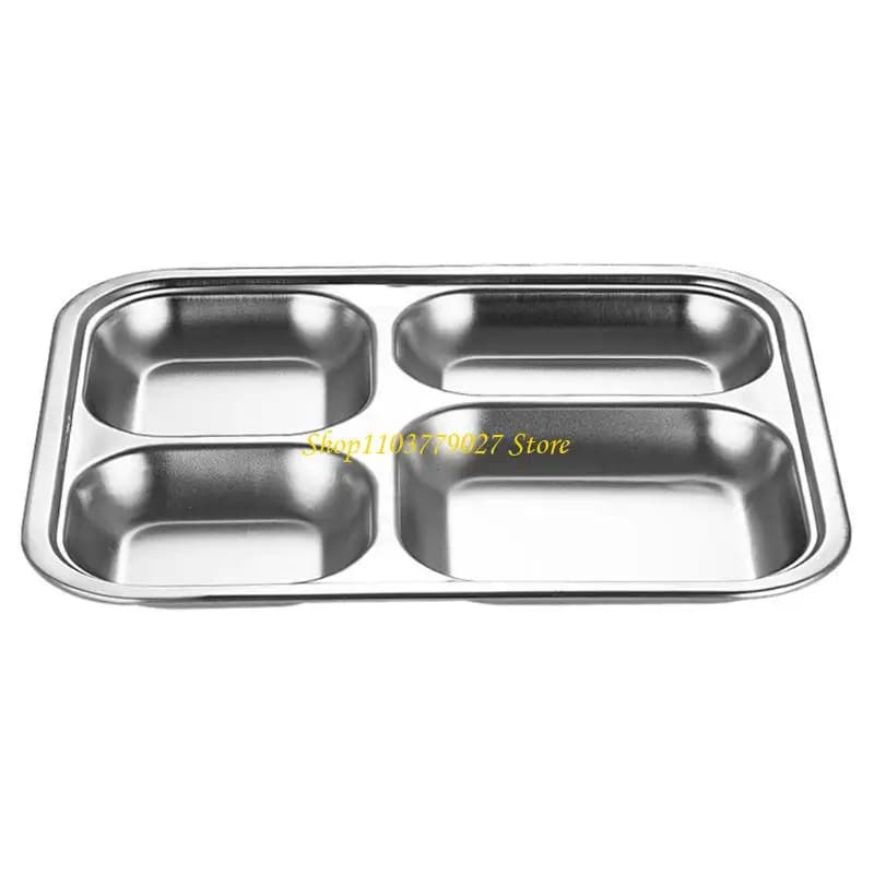 C4DF Divided Dinner Tray 3/4/5 Section School Canteen Storage Container for Indoor Outdoor Camping Tray