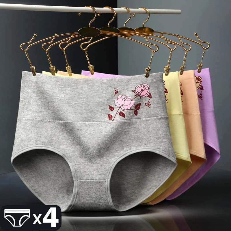4 Pz/set Cotton Mundane Women's Underwear High Waist Plus Size Slip Girls Addome Shapewear Women's Underwear Sexy Linen