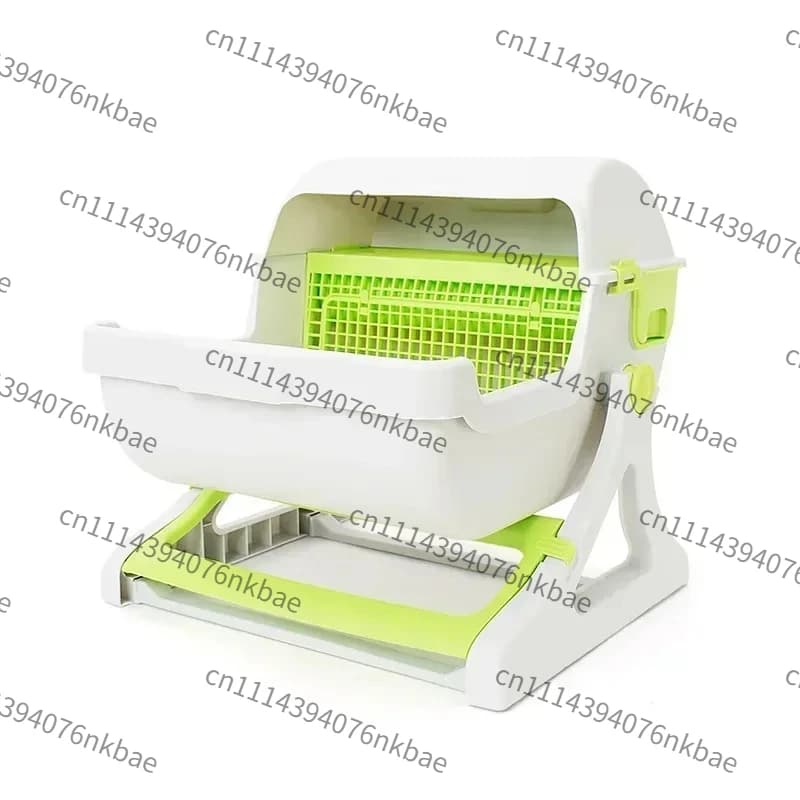 Extra Large Semi-Automatic Cat Litter Box, Semi Enclosed Pet Toilet, Eco-Friendly Material Cat Litter Basin for Cats