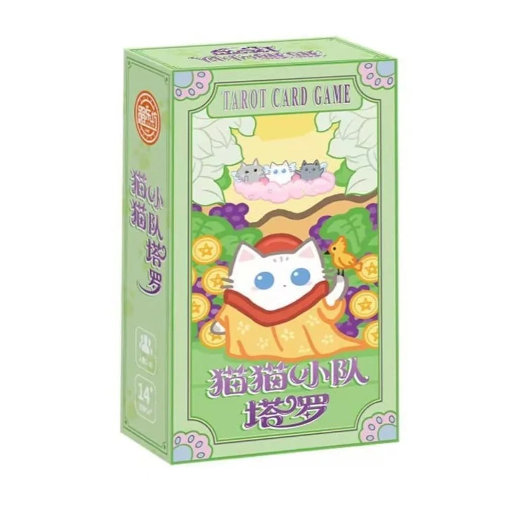Carte dei Tarocchi Cute Cat Team – Mazzo da 78 carte con adorabili illustrazioni di gattini, cartoncino premium da 300 g, 10,3*6 cm