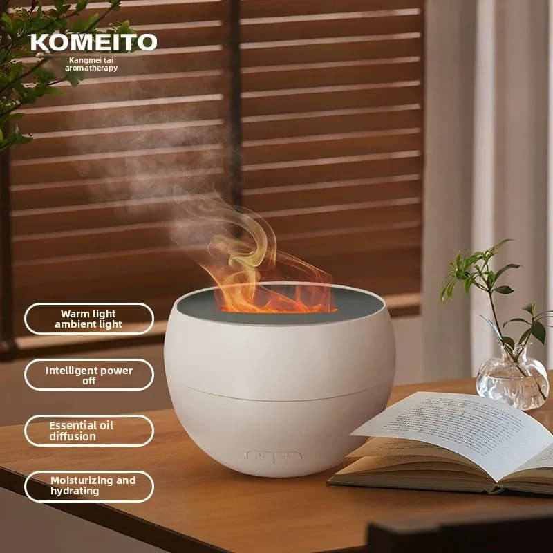 Simulated Flame Desktop Decoration Atmosphere Night Light, Household Humidifier Spray Diffuser Aromatherapy Machine