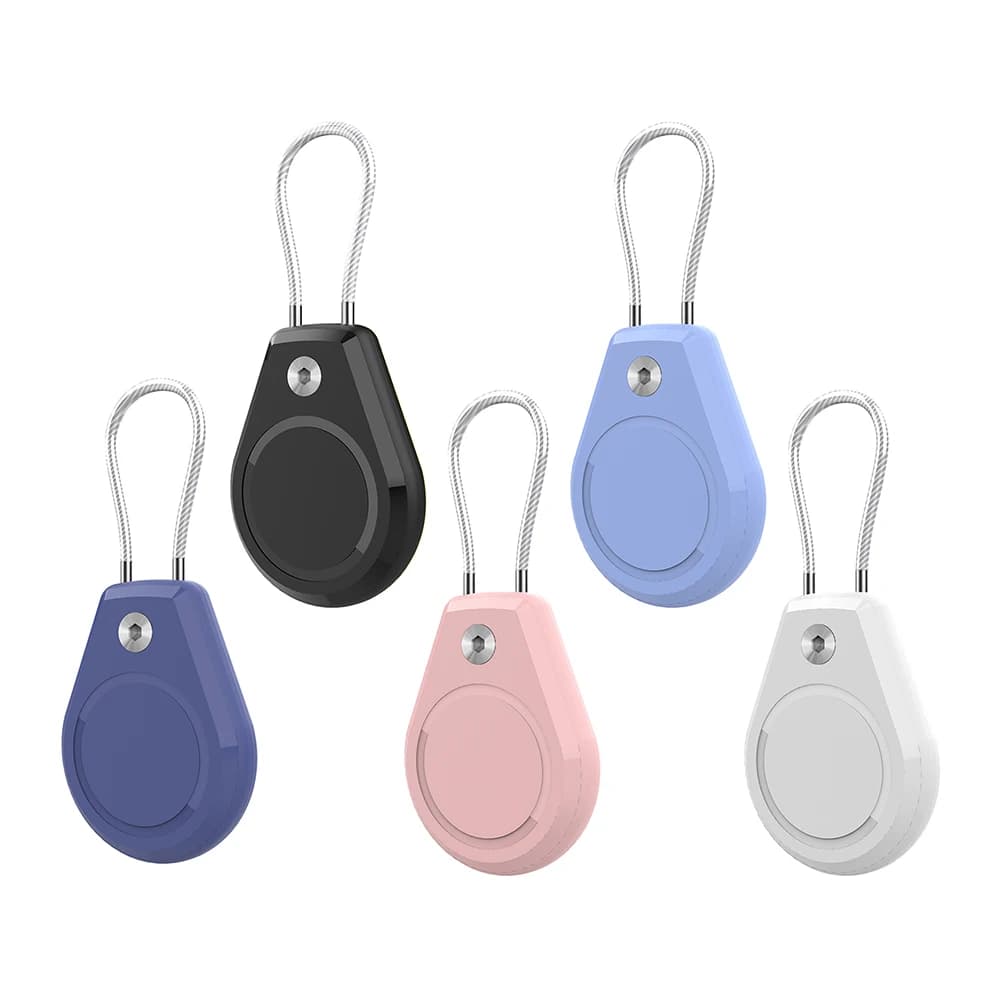 Supporto Sicuro per Apple AirTag con Cavo in Metallo, Custodia Protettiva Antifurto con Portachiavi, Impermeabile per Bagagli, Chiavi, Zaini, Animali Domestici