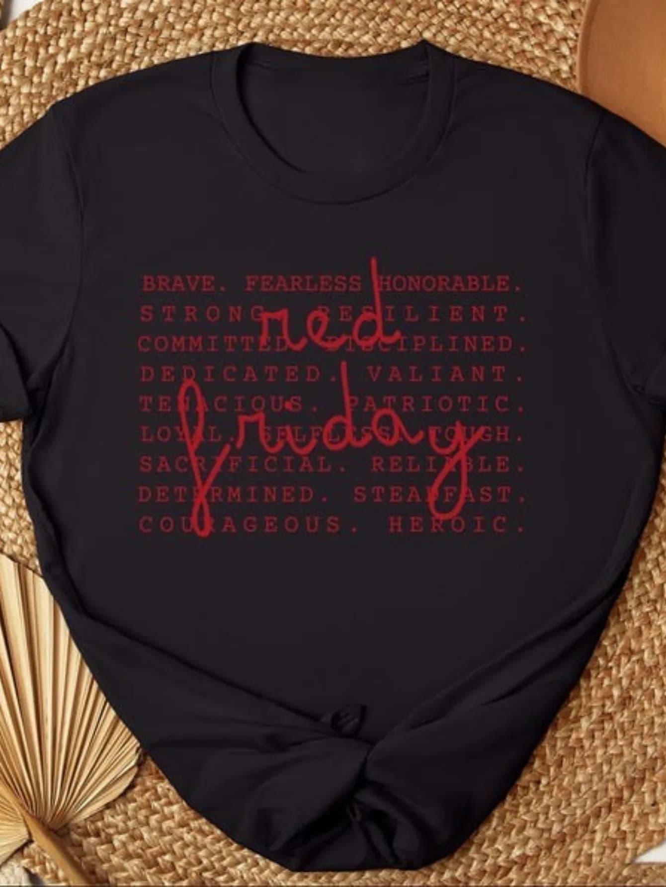 On Fridays, We Don Red T-Shirts: a Tribute to Troopers, Featuring a 100% Regular Fit American Flag T-Shirt, an American Flag Military Hoodie, And Our Friday Red T-Shirts
