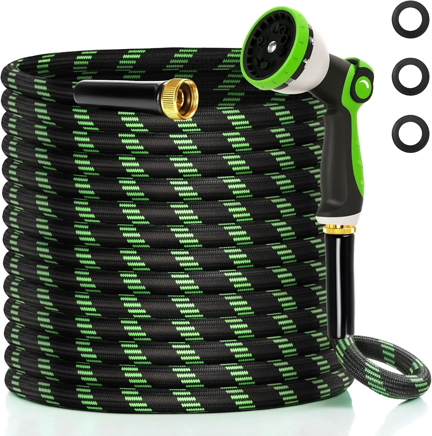 Tubo da Giardino Resistente da 30 Metri, Non Espandibile, Anti-Piega, Anti-Perdita, Leggero, Raccordo da 3/4 di Pollice, per Irrigazione Esterna
