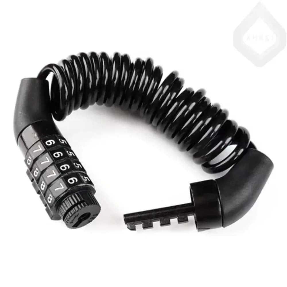 Bicycle Motorcycle Helmet Lock 4-Digit Password Anti-Theft Durable Cable Chain Portable Safety Wire RopePreemi