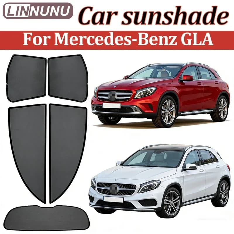 LINNUNU per Mercedes Benz GLA 200 220 400d, tendina parasole magnetica per auto, protezione UV per parabrezza e finestrini laterali, accessori