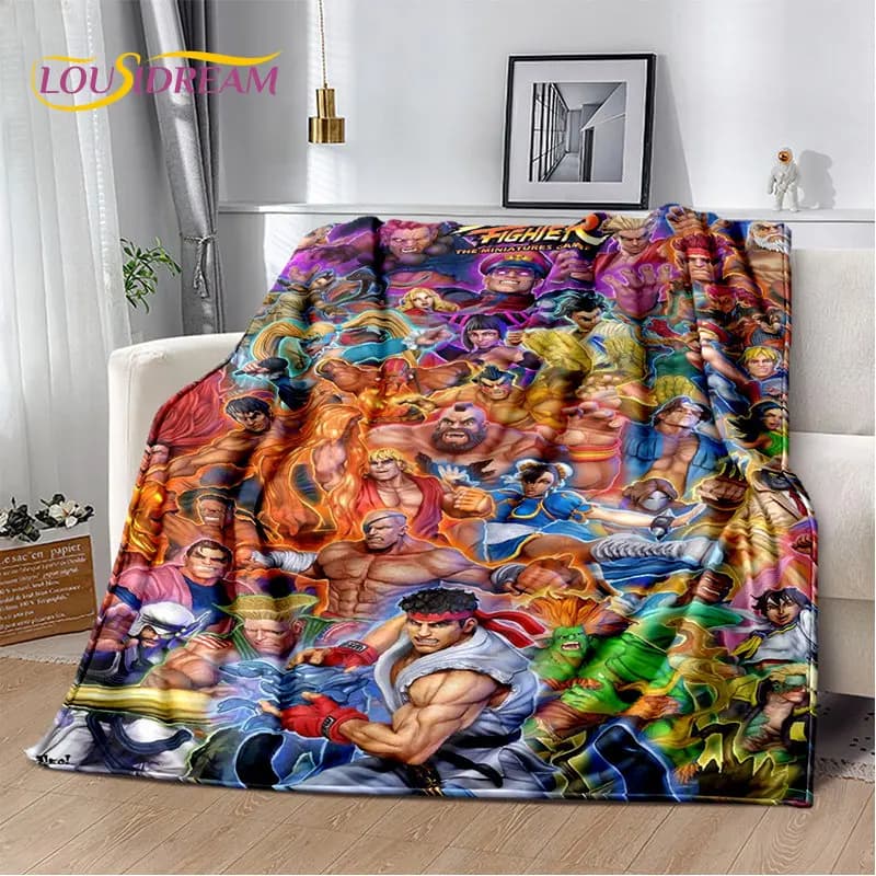 Street Fighter Retro Game Gamer morbida coperta di peluche, coperta di flanella coperta per soggiorno camera da letto divano letto copertura da Picnic