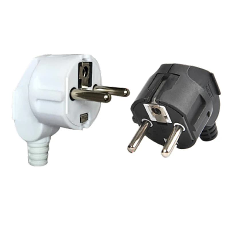 4.8mm EU Plug Male Replacement AC Outlets Rewireable 250V 16A Adapter Schuko Electeic Socket Connector For Power Extension Cable