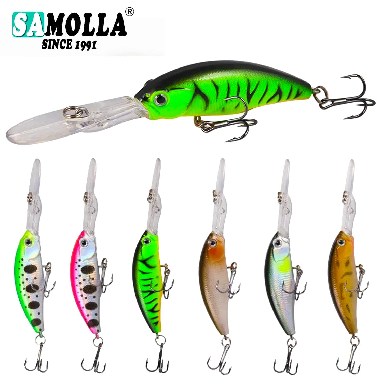 Minnow esche da pesca 2019 Whopper Crankbait pesi 7g Topwater Lure esche da acqua salata esca da traina Isca pesce finto artificiale