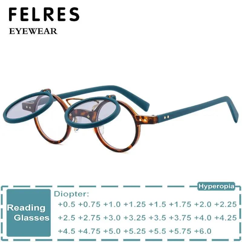 Occhiali da lettura con blocco della luce blu trasparente Uomo Donna Design del marchio Occhiali da sole ribaltabili Lenti per esterni Occhiali da sole presbiti