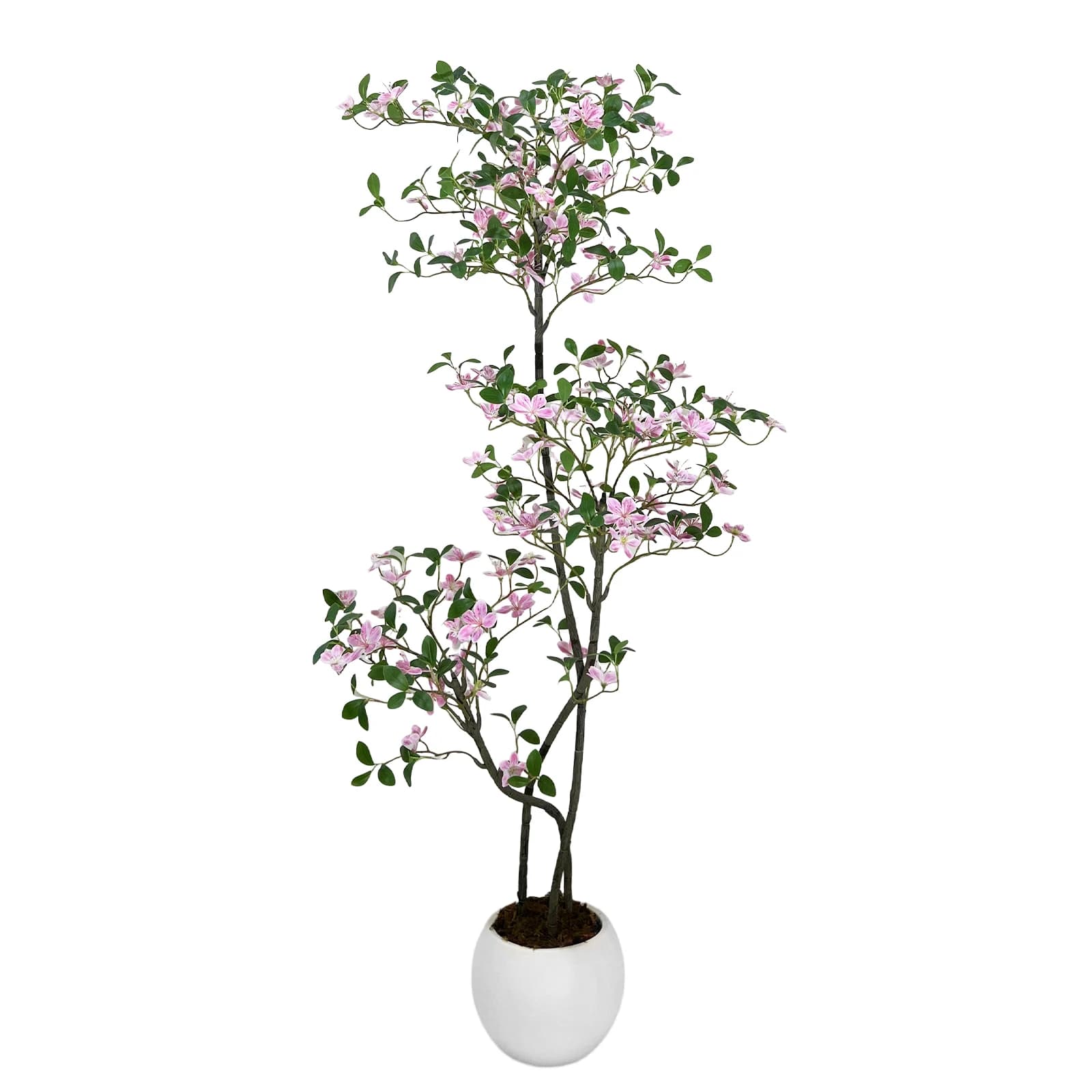 Artificial Gelsomino Tree with White Vase, Realistic fake Tropical Plants with Flowers for Interior and Exterior Home Decoration and Office