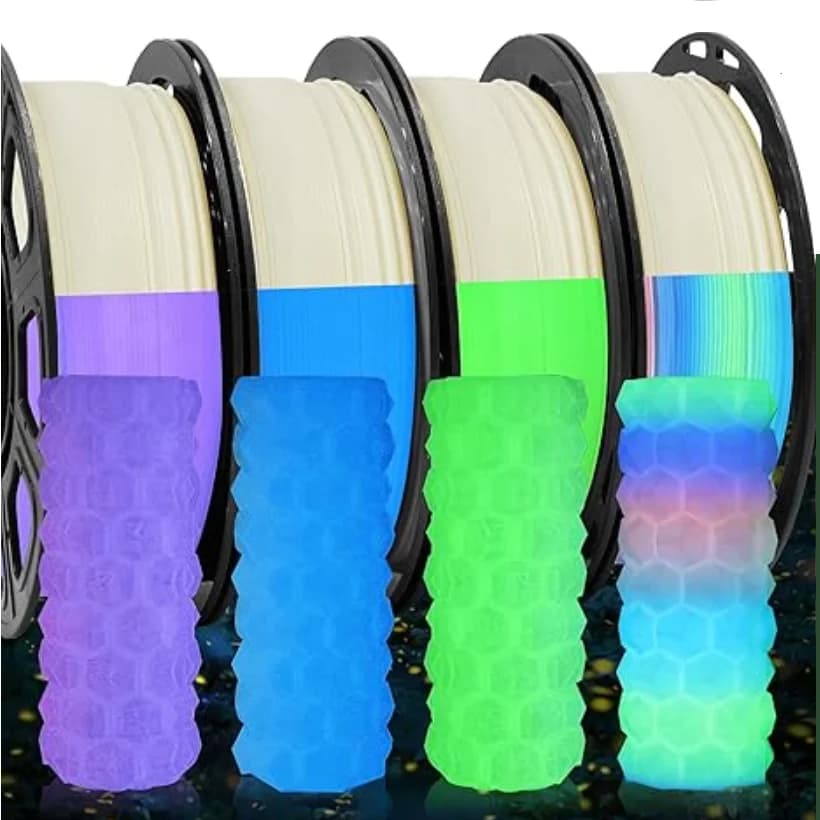 Filament that lights up in the dark PLA 1,75 mm 1 kg 250 g Bright Filament PLA Red Green 3D Printer Transparent plastic material for FDM printer