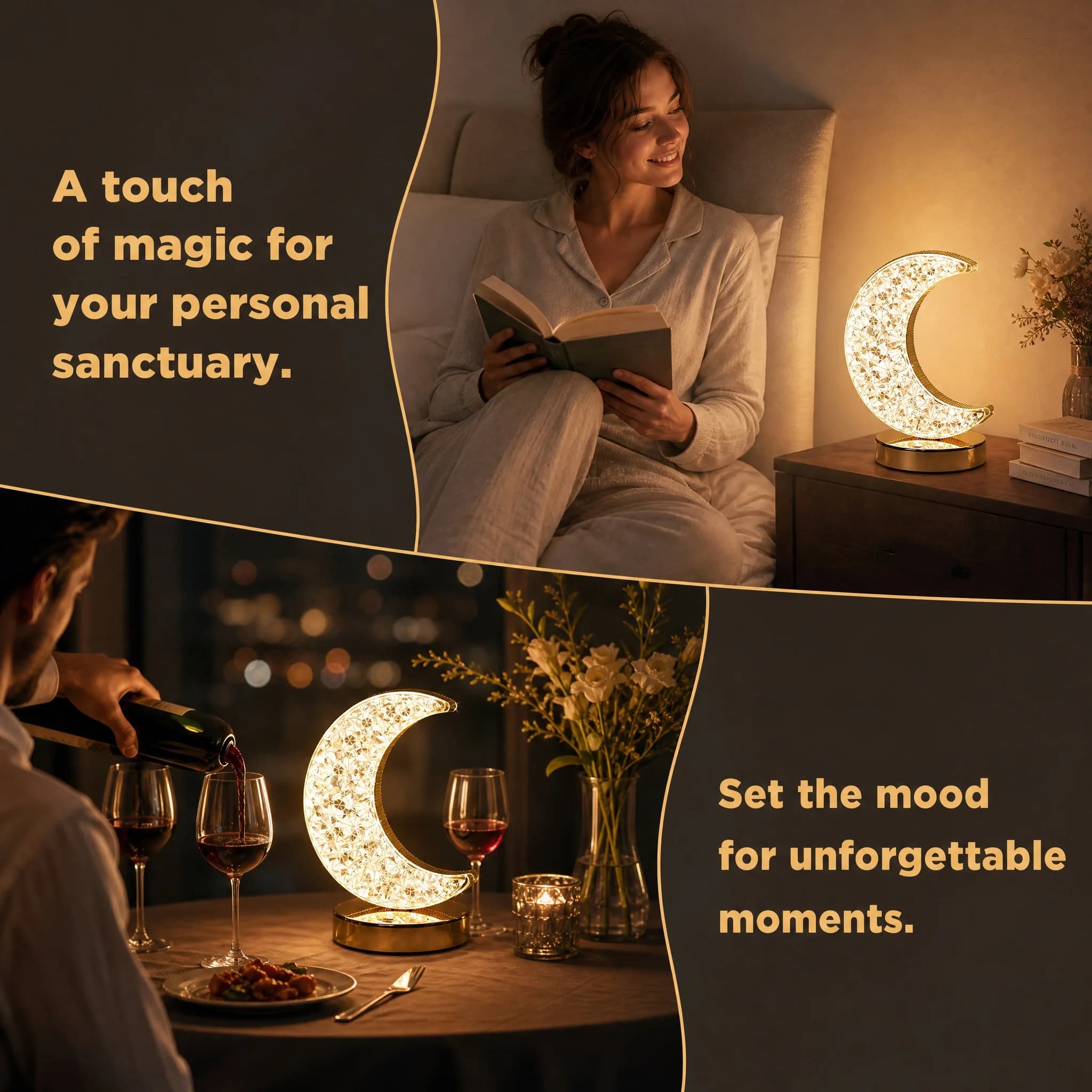 Lampada da Tavolo Ricaricabile in Acrilico con Controllo Touch, Luce da Tavolo a Luminosità Regolabile, Lampada da Comodino dal Design Creativo, Apparecchio di Illuminazione