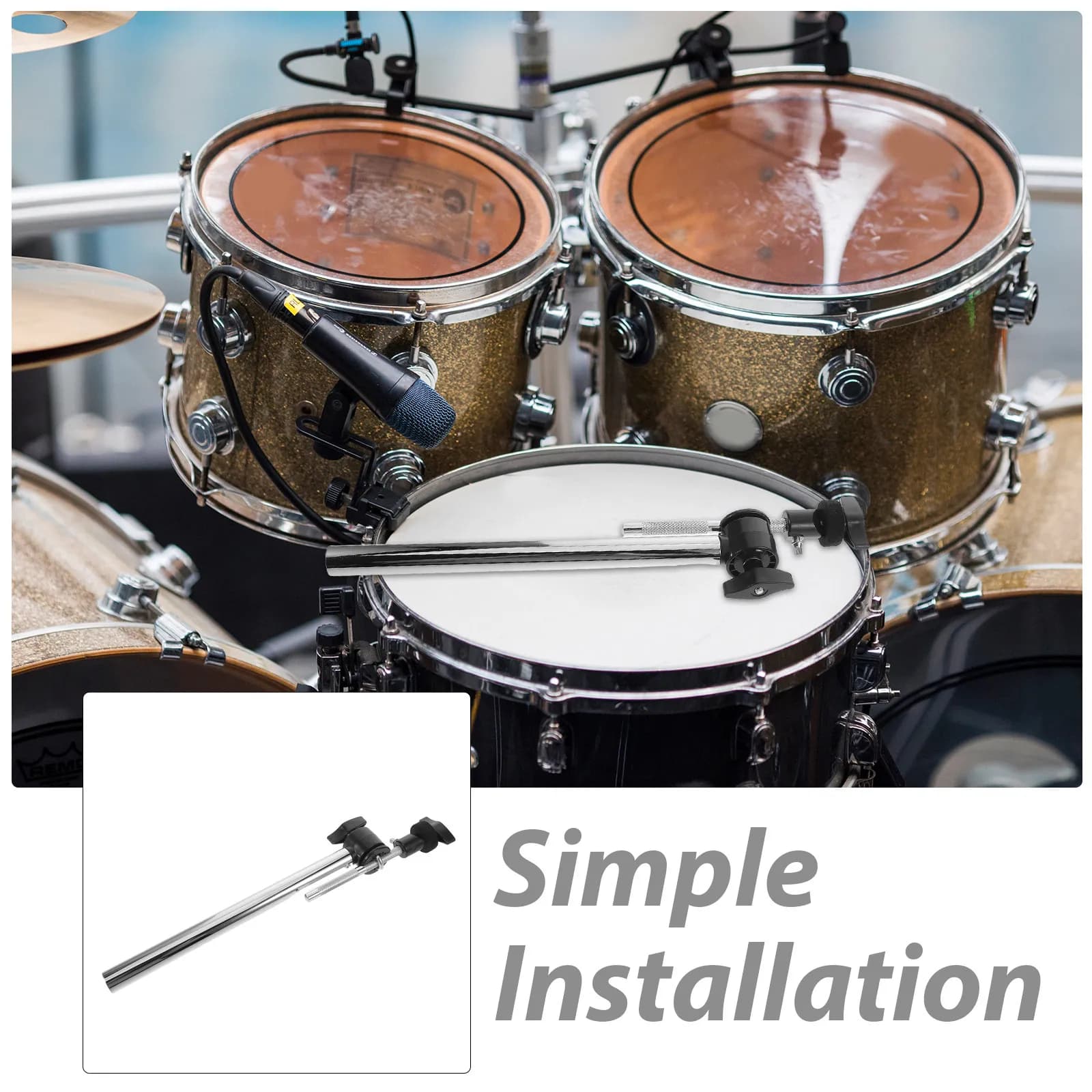 Supporto per Piatti Elettronici per Batteria, Braccio a Sbalzo Robusto e Stabile, Diametro Tubo 22mm, Supporto per Pad Elettronici, Percussioni Professionali