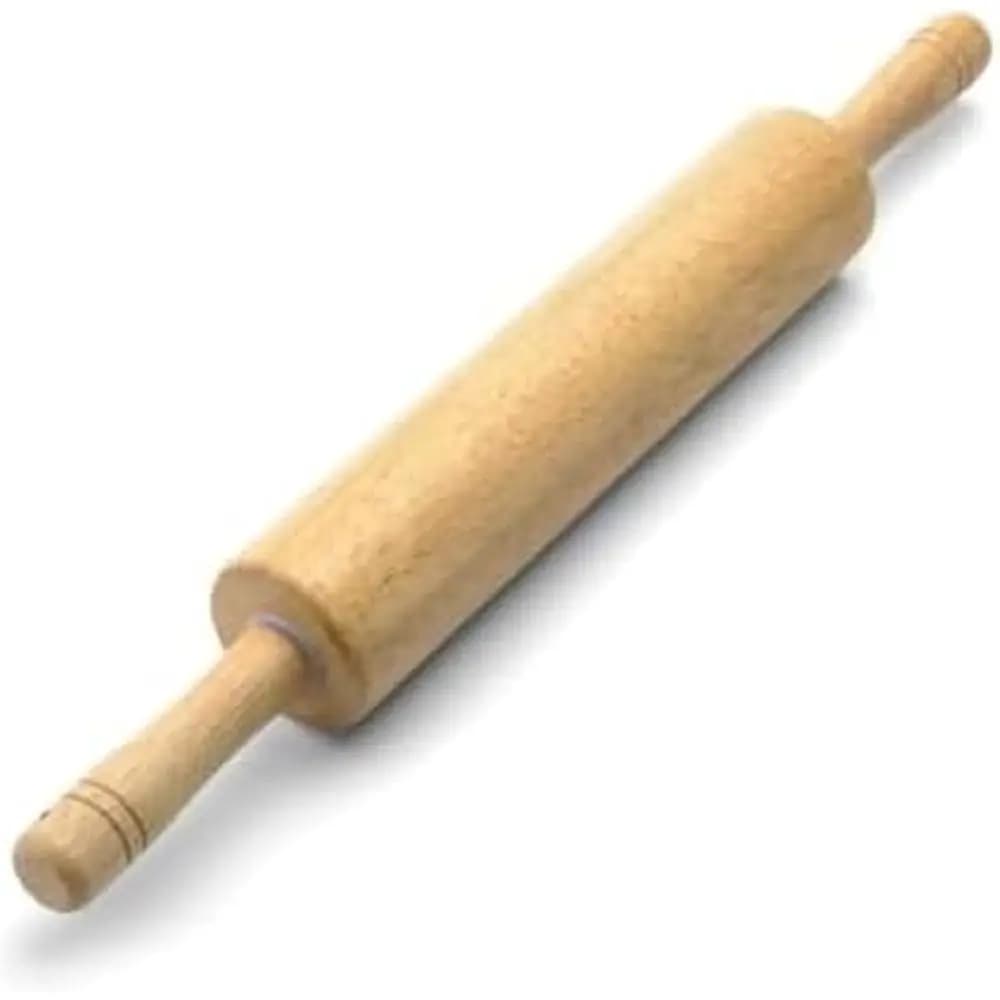 18-Inch Traditional Hardwood Rolling Pin for Dough, Pizza, Pastries, and Cookies with Ergonomic Handles