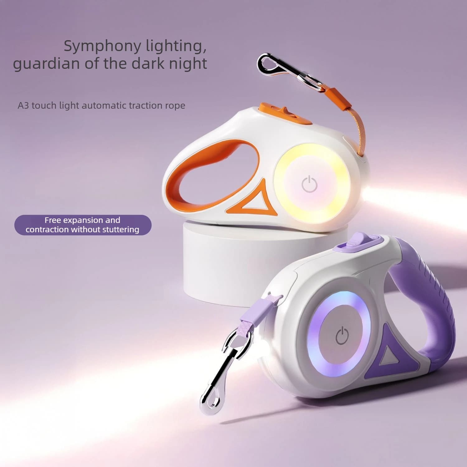 3-Meter Light-Up Automatic Retractable Pet Leash, Pet Leash, Dog Walking Accessory, Dog Leash with Lights