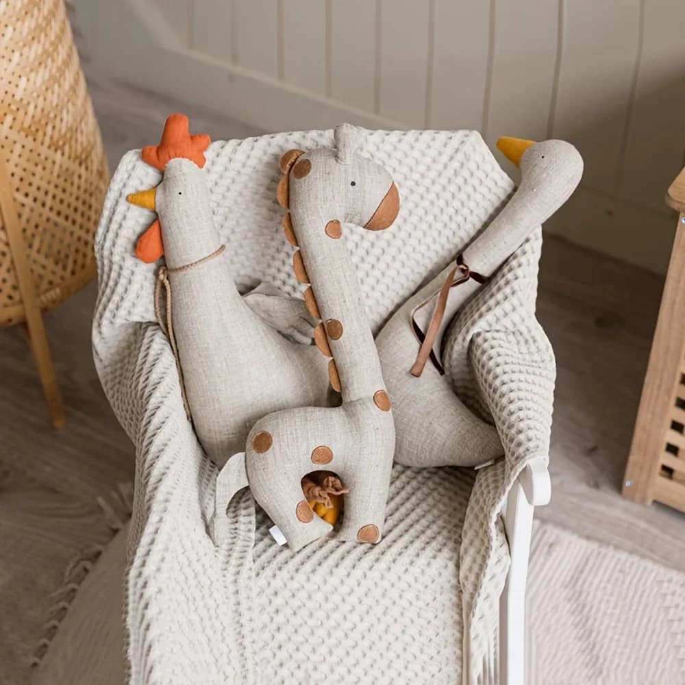 Adorabile gallo giraffa peluche peluche oca peluche cigno morbido animale anatra peluche gallina pollo giocattolo per bambini compagno confortevole