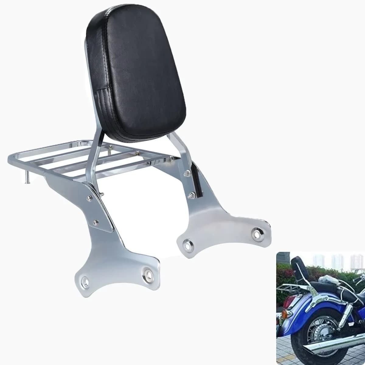 Schienale passeggero moto Sissy Bar con portapacchi per Honda Shadow ACE VT400 VT750 VT 400 VT 750 C2 RC44 1997-2003