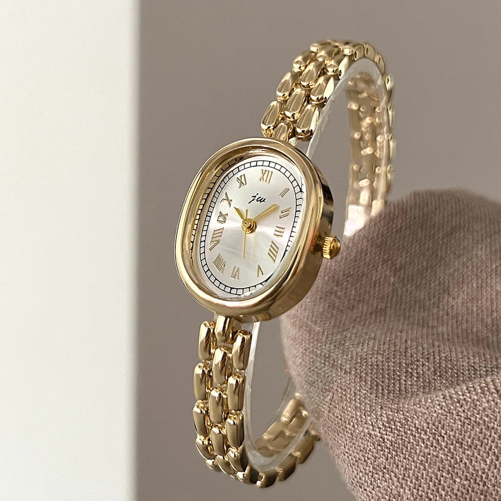 Orologio da Polso da Donna con Quadrante Ovale Semplice, al Quarzo, alla Moda, per Studentesse, con Bracciale, Dropshipping, Regalo di Lusso