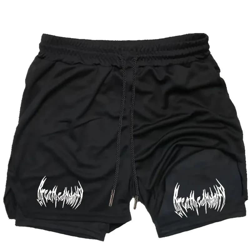 Training Jogging for Men's Running Shorts 2-in-1 Double-deck Sport Shorts Sportswear Gym Fitness Pants Multi-functional Elastic
