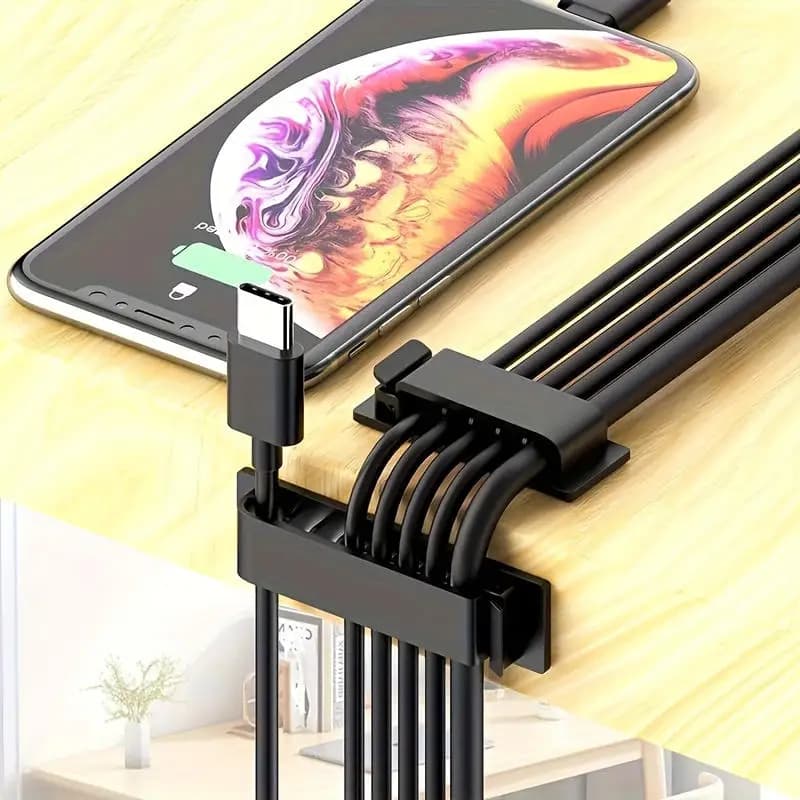 2/4 pezzi 8 slot clip per organizer per cavi autoadesivi supporto per cavi per ufficio TV PC Ethernet sotto la scrivania gestione dei cavi USB