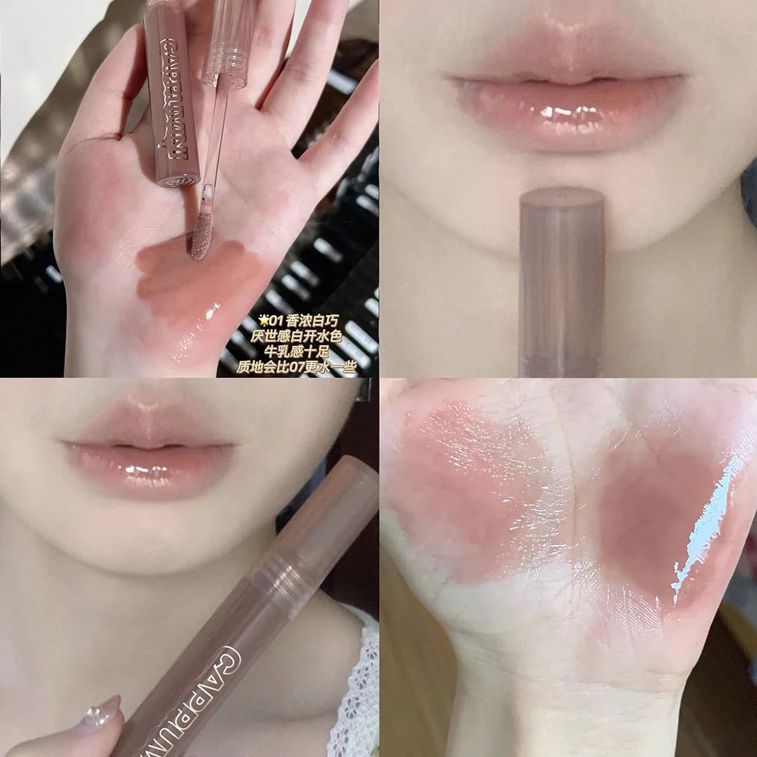 Lucidalabbra Effect Chocolate Mirror, Moisturizing, Moisturizing, Transparent, Glass Finishing, Long Lifespan for Lighting Lips