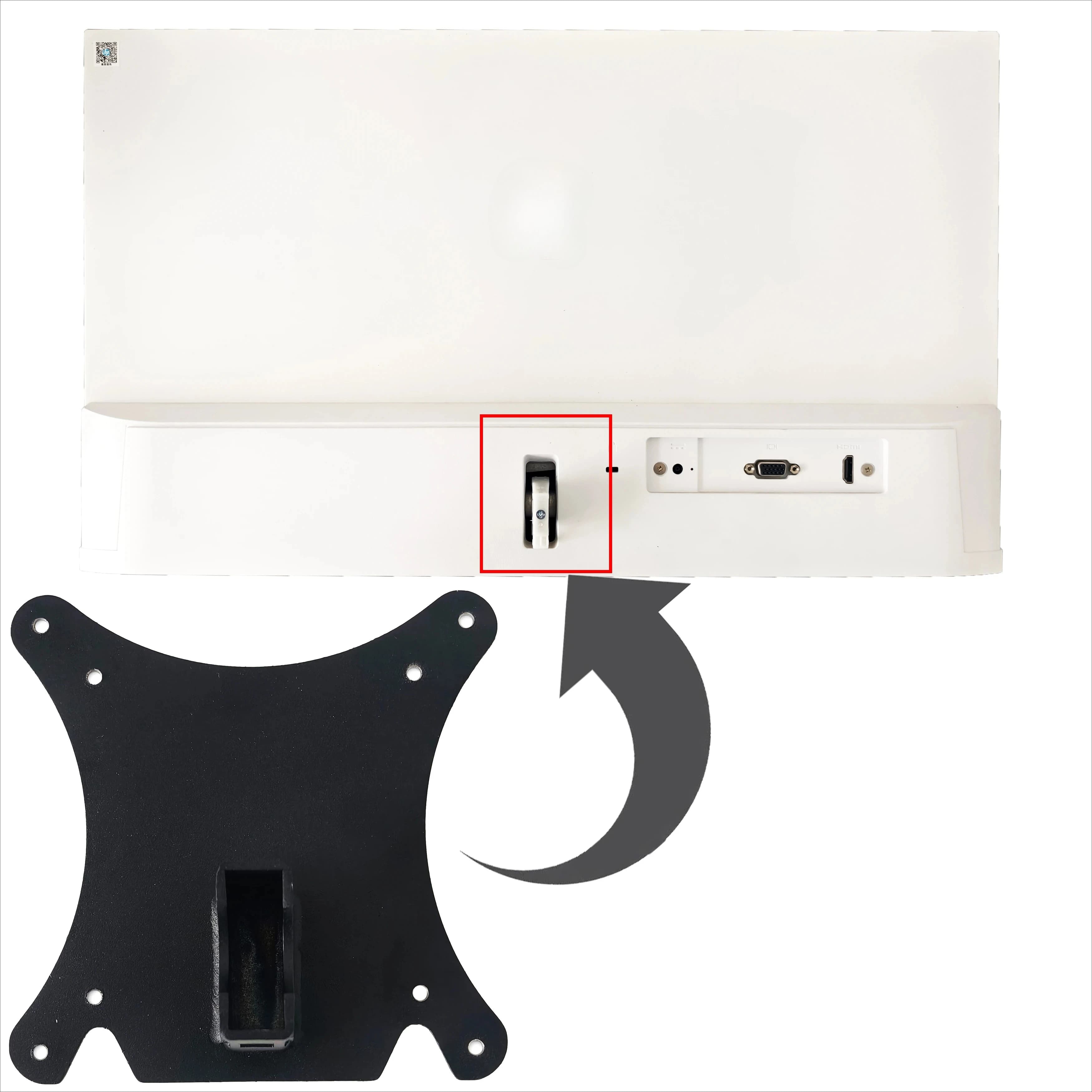 VESA Adapter for HP Series 5 23.8" 24" 524sa 524sw 524sf FHD Monitor Bracket Support for Desk Support/Steel