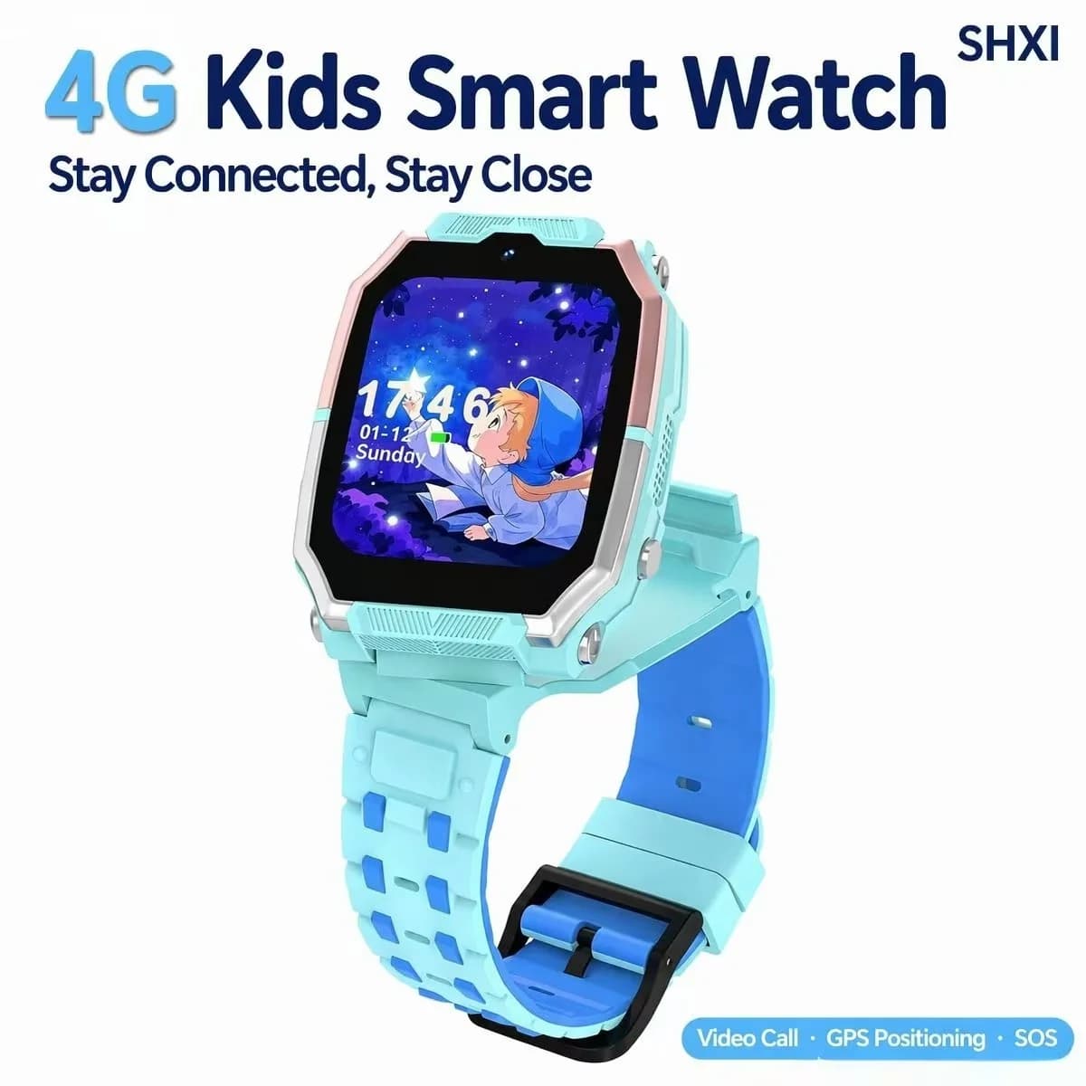 SHXI H15 4G Smart Watch Kids GPS WIFI Video Call SOS APP Download Child Smartwatch Camera Monitor Tracker Location Phone Watch