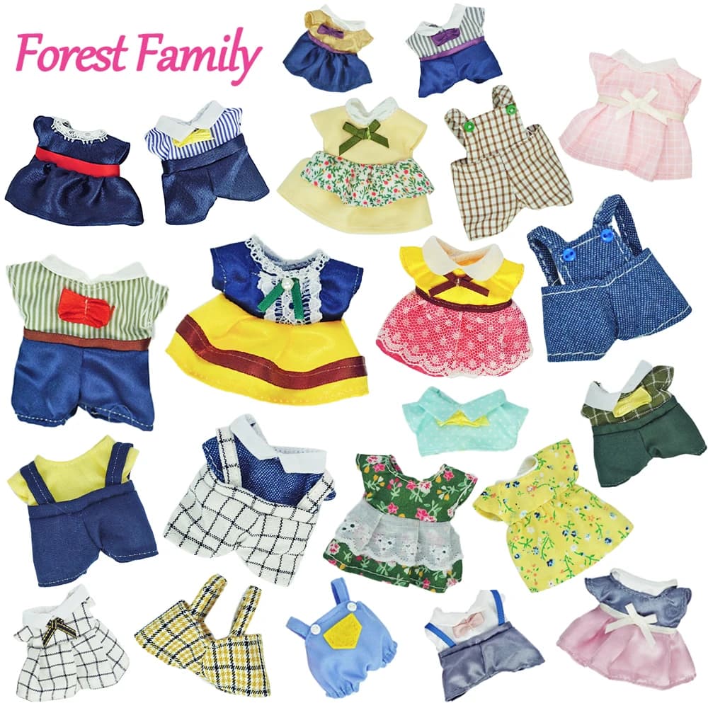 Nuova casa delle bambole bambole vestiti 12 stili gonna abito foresta famiglia ragazze giochi di imitazione giocattoli compatibili 1:12 accessori casa delle bambole