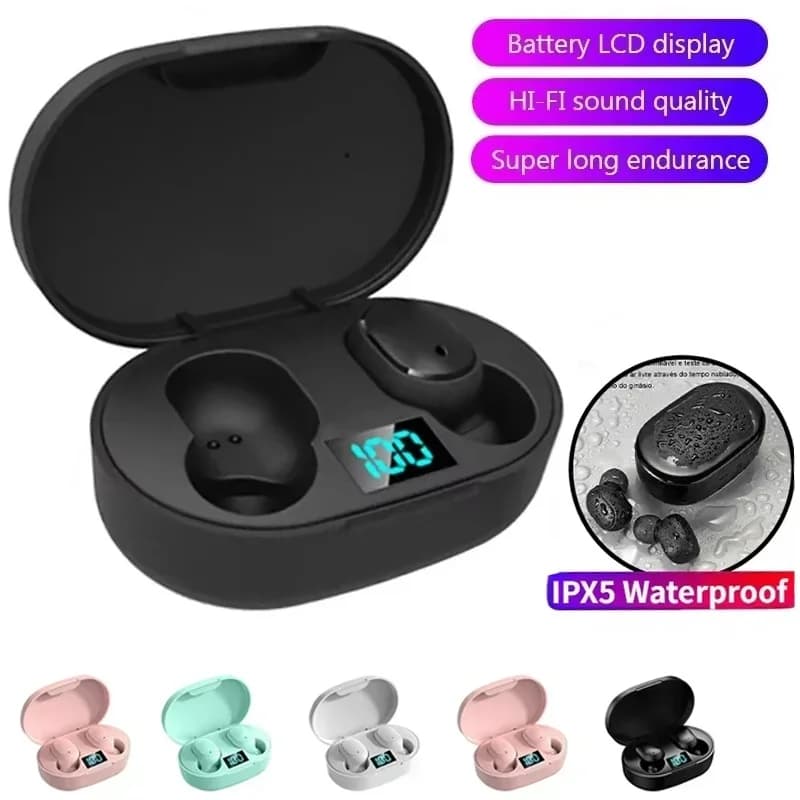 Auricolari wireless Bluetooth 5.0, cuffie sportive impermeabili con display LED, microfono stereo per Xiaomi iPhone Huawei