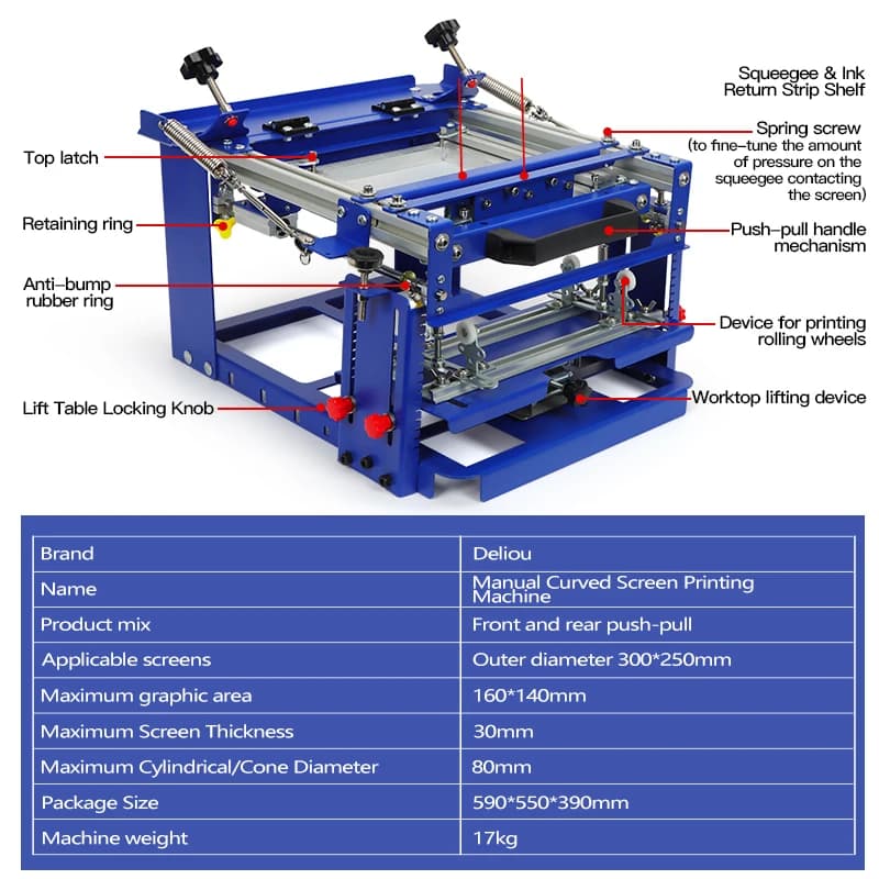 Best Seller Macchina serigrafica curva manuale per canne da pesca Bicchieri di birra Tazze, bottiglie Bottiglie di plastica Vetro